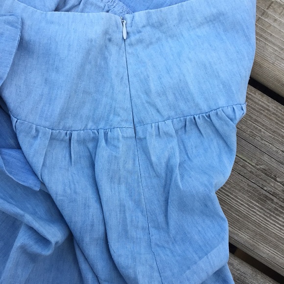 Vintage Feel Blue Skirt with Lace Detail Hem - Picture 4 of 9